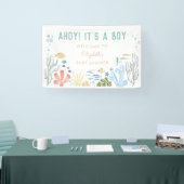 Ahoy! Het is een jongen Baby shower welkom Spandoek (Beurs)