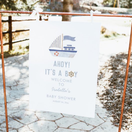 Ahoy het is een jongen Baby shower welkom teken Poster