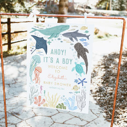 Ahoy het is een jongen Baby shower welkom teken Poster