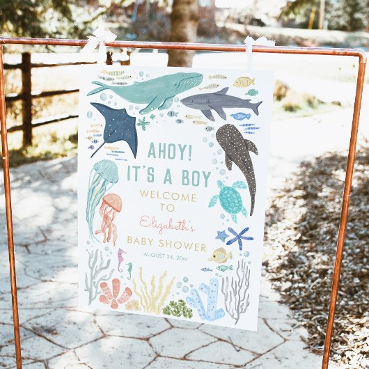 Ahoy het is een jongen Baby shower welkom teken Poster