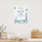 Ahoy het is een jongen baby shower welkomstbord poster (Keuken)