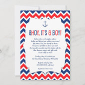 Ahoy het is een jongen baby sprinkle invite / naut kaart (Voorkant)