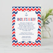 Ahoy het is een jongen baby sprinkle invite / naut kaart (Staand voorkant)