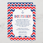Ahoy het is een jongen baby sprinkle invite / naut kaart (Voorkant / Achterkant)