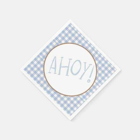 Ahoy het is een jongen blauw en wit baby servet (Hoek)