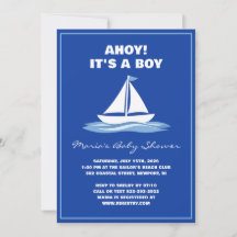 Ahoy het is een jongen! Blauwe Nautische Boot Baby
