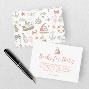 Ahoy het is een Jongen Boeken voor Baby Shower Informatiekaartje