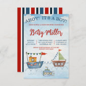 AHOY! Het is een JONGEN! Boten en Onderzeeër Baby  Kaart (Voorkant / Achterkant)