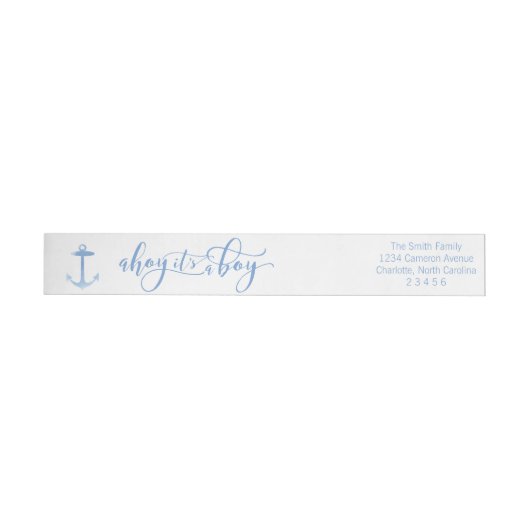 Ahoy Het is een jongen Calligrafisch Nautical Blue (Individueel)