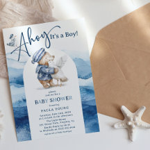 Ahoy, het is een jongen, Cute Nautical Baby Borrel