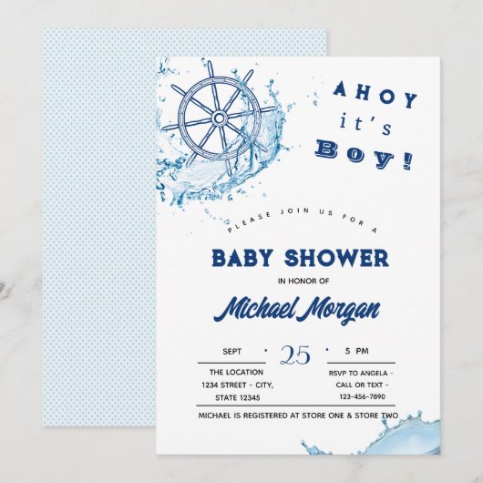 Ahoy Het is een jongen, een keutisch wiel Kaart (Voorkant / Achterkant)