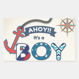 Ahoy Het is een jongen Envelope sticker Nautical