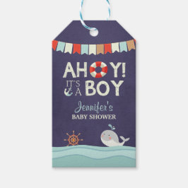 Ahoy het is een jongen Favor tags Nautical Ocean W Cadeaulabel