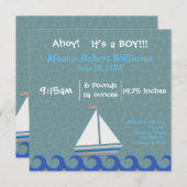 Ahoy, het is een jongen - Geboorteaankondiging Aankondiging (Voorkant / Achterkant)