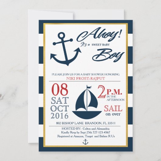 Ahoy. Het is een jongen! Kaart (Voorkant)