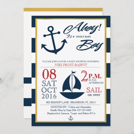 Ahoy. Het is een jongen! Kaart (Voorkant / Achterkant)