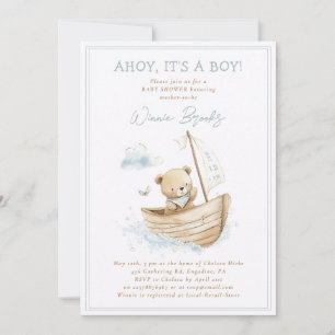 Ahoy het is een jongen Kleine Zeeman Beer Baby Sho Kaart