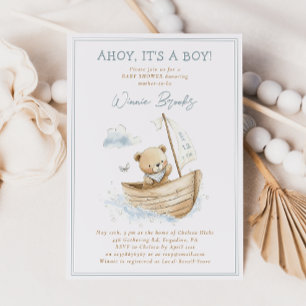 Ahoy het is een jongen Kleine Zeeman Beer Baby Sho Kaart