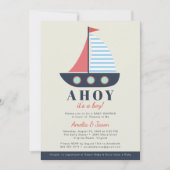 Ahoy Het is een Jongen Koppels Baby shower Uitnodi Kaart (Voorkant)