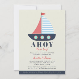 Ahoy Het is een Jongen Koppels Baby shower Uitnodi Kaart