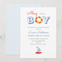 Ahoy het is een jongen leuk zeilboot Jongens Baby 