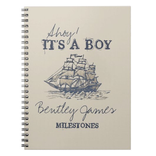 Ahoy. Het is een jongen  mijlpalen uit de nautisch Notitieboek (Voorkant)