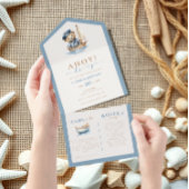 Ahoy, het is een jongen! minimalistisch nautisch B All In One Uitnodiging