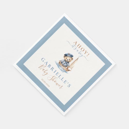 Ahoy, het is een jongen! minimalistisch nautisch B Servet (Hoek)