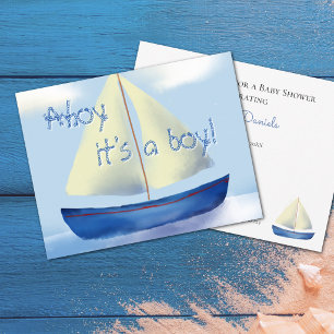 Ahoy Het is een Jongen Mooie Baby Shower Kaart