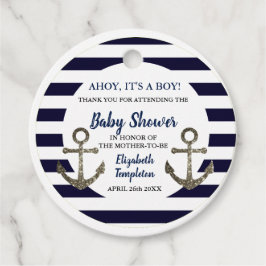 Ahoy Het is een Jongen Nautical Anchor Blue Baby s Bedankjes Labels