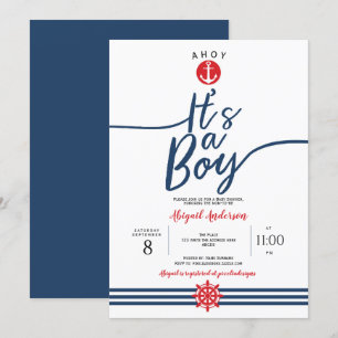 Ahoy, het is een jongen, Nautical, Baby Boy Shower Kaart