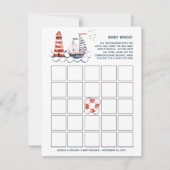 Ahoy Het is een jongen Nautical Baby shower Bingo Kaart (Voorkant)