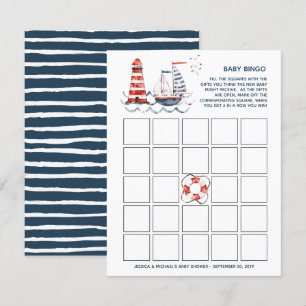 Ahoy Het is een jongen Nautical Baby shower Bingo Kaart