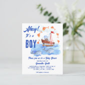 Ahoy, het is een jongen-nautical baby shower budge (Staand voorkant)