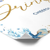 Ahoy Het is een jongen Nautical Baby shower Drinke Poster (Hoek)