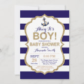 Ahoy, het is een jongen! Nautical Baby shower Invi Kaart (Voorkant)