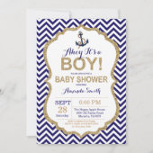 Ahoy, het is een jongen! Nautical Baby shower Invi Kaart (Voorkant)