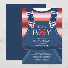 Ahoy, het is een jongen! Nautical Baby shower Invi Kaart