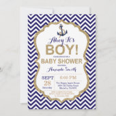Ahoy, het is een jongen! Nautical Baby shower Invi Kaart (Voorkant)