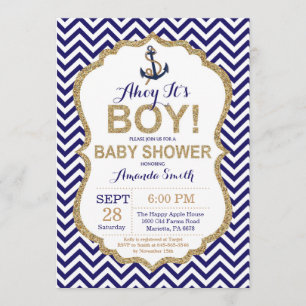 Ahoy, het is een jongen! Nautical Baby shower Invi Kaart