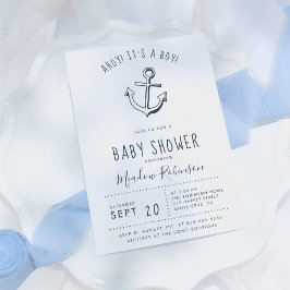 Ahoy. Het is een jongen! Nautical Baby shower Invi Kaart