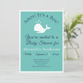 Ahoy, het is een jongen! Nautical Baby shower Invi Kaart (Staand voorkant)