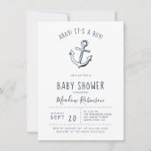 Ahoy. Het is een jongen! Nautical Baby shower Invi Kaart (Voorkant)