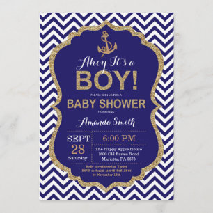 Ahoy, het is een jongen! Nautical Baby shower Invi Kaart