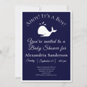 Ahoy, het is een jongen! Nautical Baby shower Invi Kaart (Voorkant)