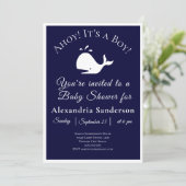Ahoy, het is een jongen! Nautical Baby shower Invi Kaart (Staand voorkant)