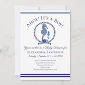 Ahoy, het is een jongen! Nautical Baby shower Invi Kaart (Voorkant)