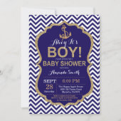 Ahoy, het is een jongen! Nautical Baby shower Invi Kaart (Voorkant)