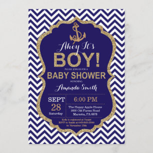 Ahoy, het is een jongen! Nautical Baby shower Invi Kaart