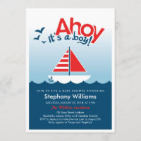 Ahoy het is een Jongen Nautical Baby shower Invite